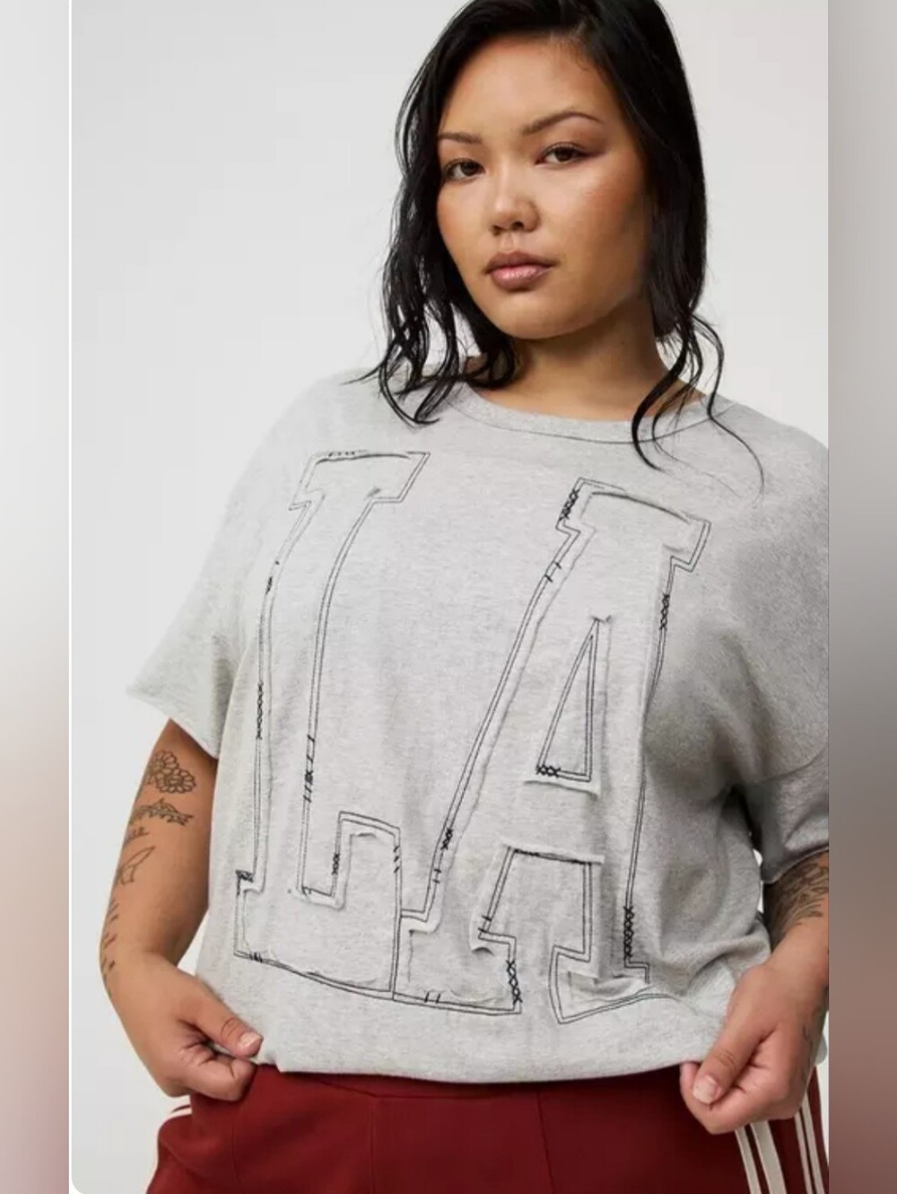 Torrid Size 0 Boxy Crew Tee Grey LA